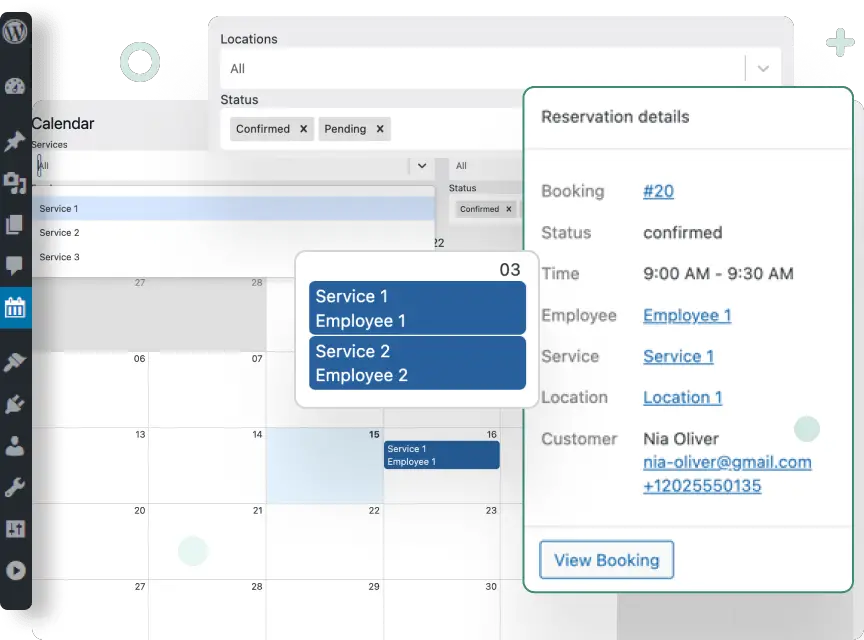 Centralized Admin Bookings Calendar