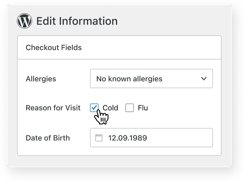 appointment-checkout-fields-edit-information Edit Information Collected via the New Fields