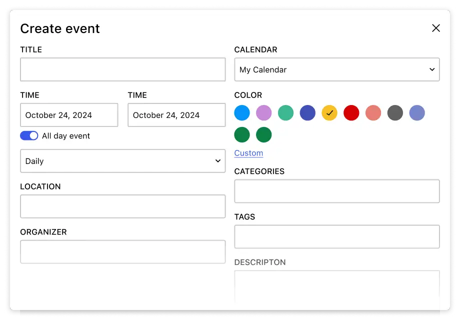 Create Color-Coded Events with All Essential Details