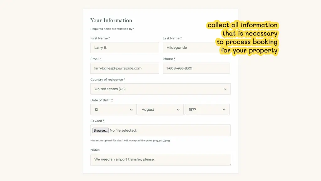 Checkout Fields Form