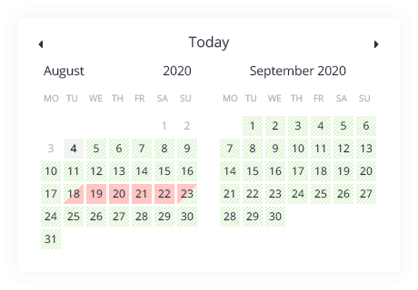 Real-time Availability Calendars